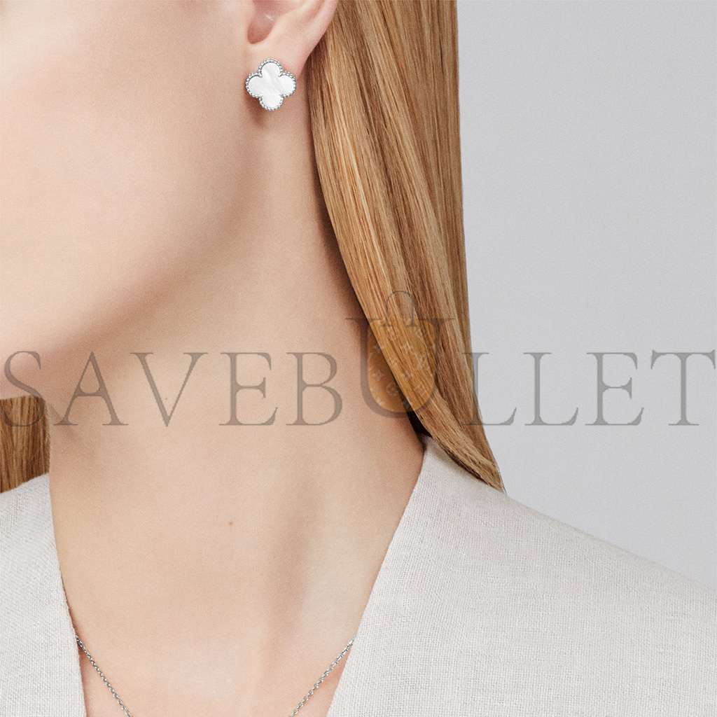 V*N CL*F arpels vintage alhambra earrings - white gold, mother-of-pearl vcarf48600